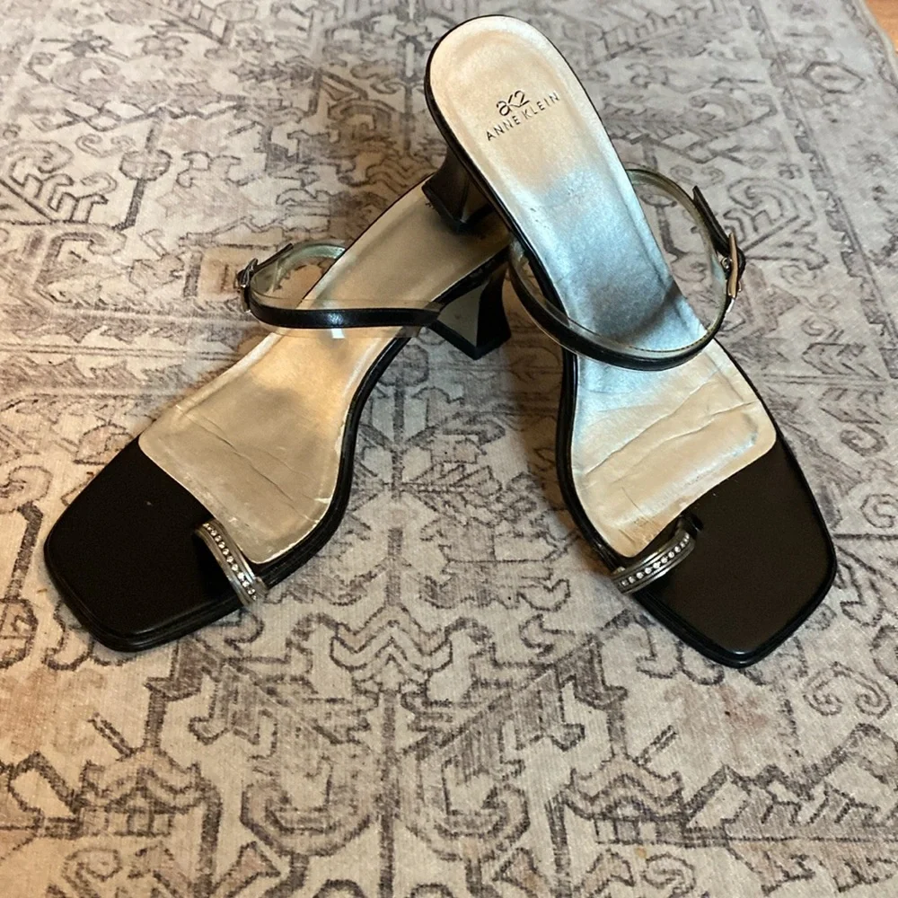 AnneKlein towering ,strap sandal